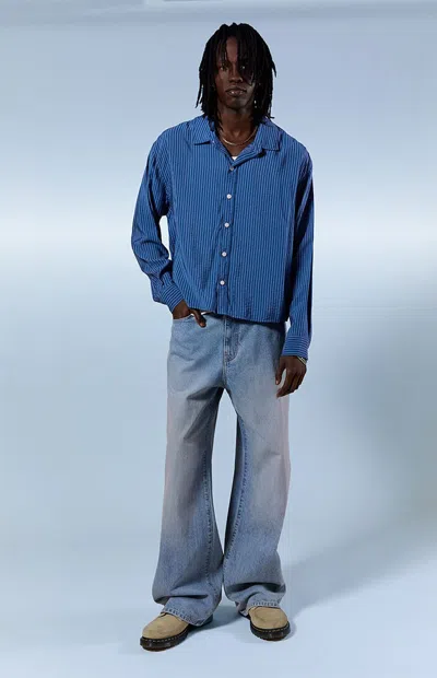 Pacsun Men's Blake Extreme Baggy Jeans Light Blue Wash In Light Indigo In Purple