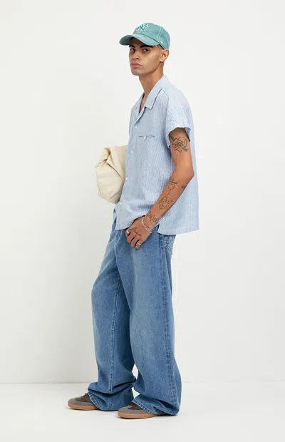 Pacsun Men's Blake Extreme Baggy Jeans Lighter Blue In Medium Indigo