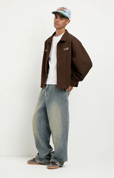Pacsun Men's Blake Extreme Baggy Jeans Medium Blue Light Wash In Medium Indigo In Brown