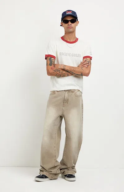 Pacsun Men's Blake Extreme Baggy Jeans Tan In Brown