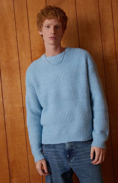 Pacsun Men's Blue Allan Jacquard Crew Neck Sweater