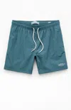 Pacsun Collegiate Solid Swim Trunks In Blue