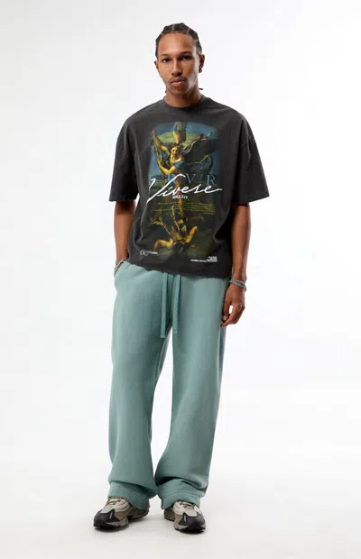 Pacsun Men's Blue Fleece Extreme Baggy Sweatpants