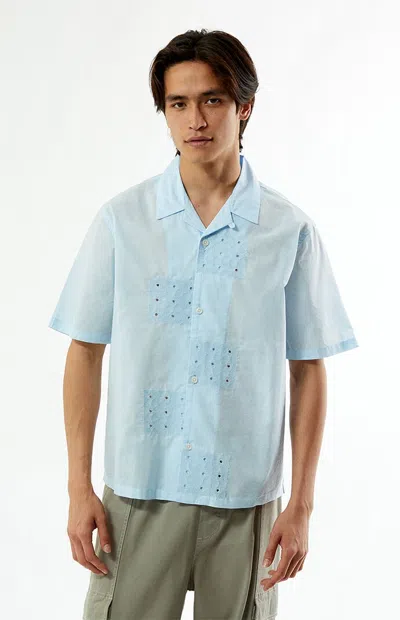 Pacsun Men's Blue Ritz Oversized Resort Camp Shirt