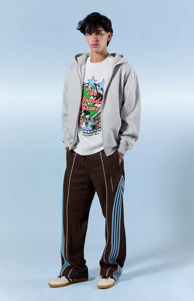 Pacsun Men's Brown Baggy Side Stripe Track Pants