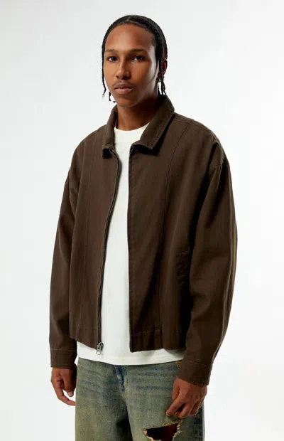 Pacsun Men's Brown Double Seams Gas Jacket