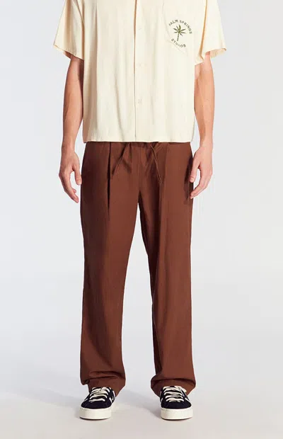 Pacsun Men's Brown Linen Straight Trouser Pants
