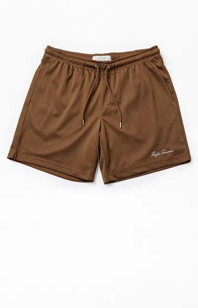 Pacsun Men's Brown Mesh Basketball Shorts