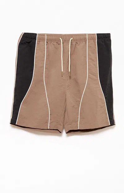 Pacsun Men's Brown Piping Track Shorts