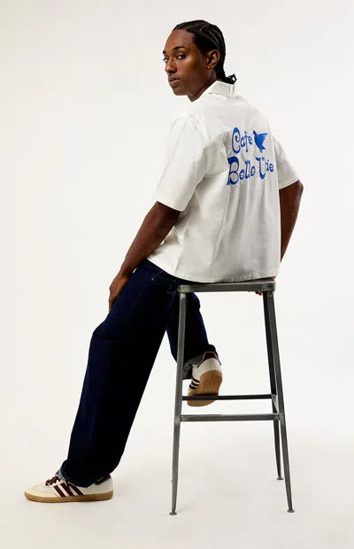Pacsun Men's Cafe Camp Shirt In Cream In White