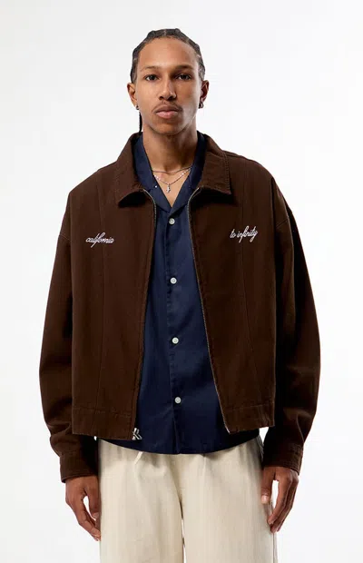 Pacsun Men's California See Seam Zip Up Jacket In Brown