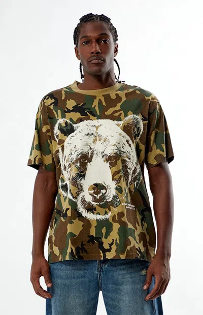 Pacsun Men's Camo Grizzly Bear T-shirt In Camouflage In Brown