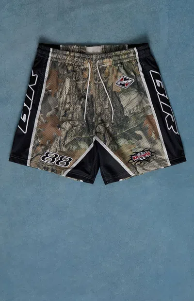 Pacsun Men's Camo Mesh Embroidered Shorts In Camouflage In Green