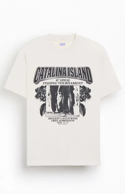 Pacsun Men's Catalina Island Fishing Tournament T-shirt In Off White