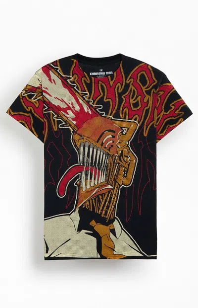 Pacsun Men's Chainsaw Man Aop T-shirt In Black In Multi
