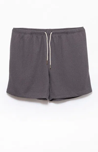 Pacsun Men's Charcoal Gray Waffle Knit Shorts