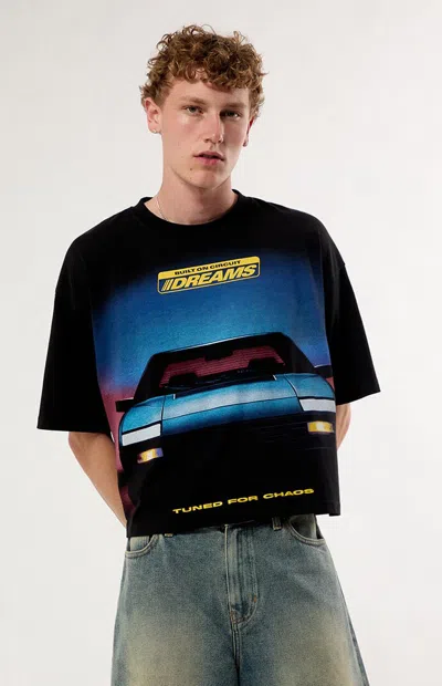 Pacsun Men's Circuit Dreams Cropped T-shirt In Black