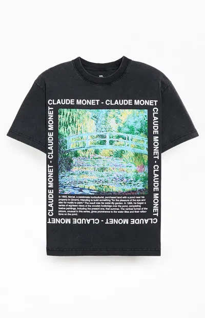Pacsun Men's Claude Monet Bridge T-shirt In Washed Black