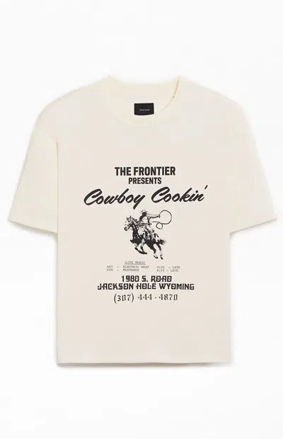 Pacsun Men's Cowboy Cookin' Oversized T-shirt In Cream In Neutral