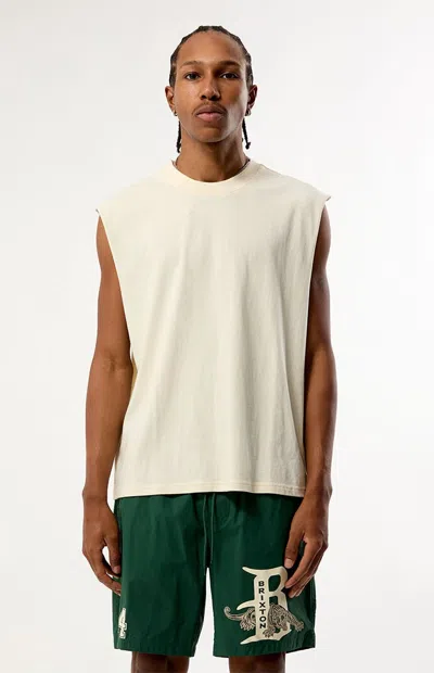 Pacsun Men's Cream Cut Off Muscle T-shirt
