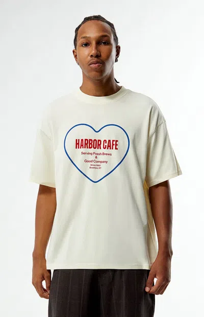 Pacsun Men's Cream Harbor Cafe T-shirt In White
