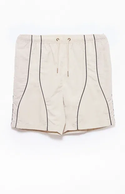 Pacsun Men's Cream Piping Track Shorts In Neutral