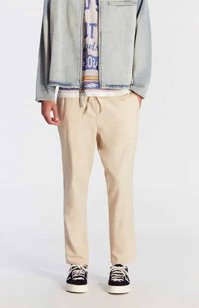 Pacsun Men's Cream Straight Leg Linen Pants In Brown