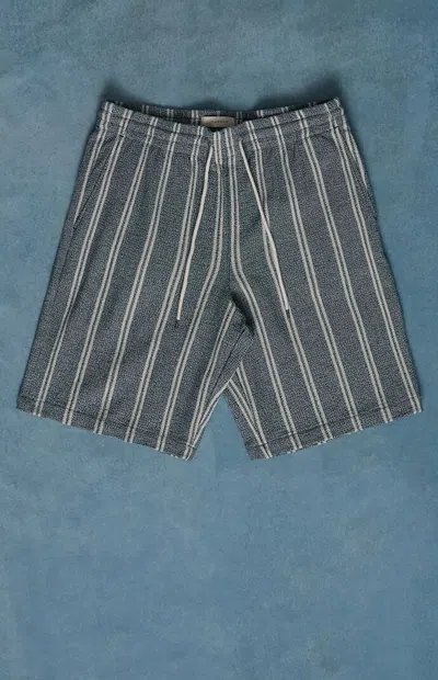 Pacsun Men's Cream Striped Linen Shorts In Gray