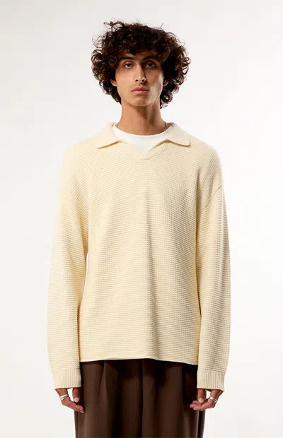 Pacsun Men's Cream Vaughn Polo Sweater In Brown