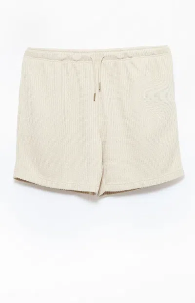 Pacsun Men's Cream Waffle Knit Shorts In Neutral