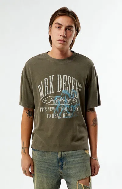 Pacsun Men's Dark Desert Waffle Knit T-shirt In Brown In Green