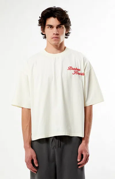 Pacsun Men's Dead Hearts Club Cropped Boxy T-shirt In Cream In Neutral