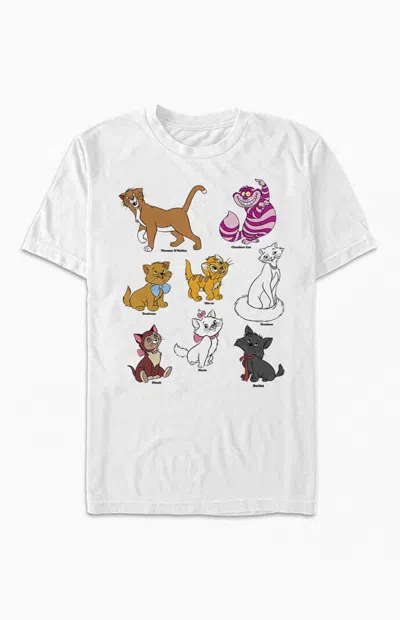Pacsun Men's Disney Cats Grid T-shirt In White
