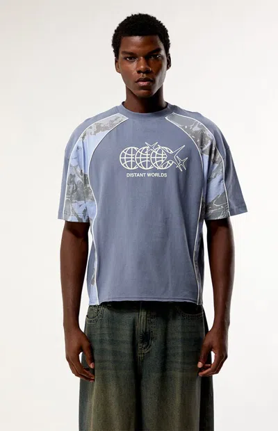 Pacsun Men's Distant Worlds Camo Block T-shirt In Blue