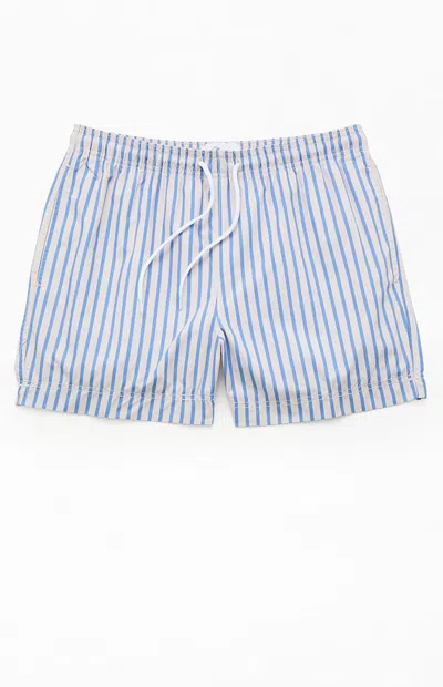Pacsun Men's Dolphin Striped 4.5" Swim Trunks In Blue