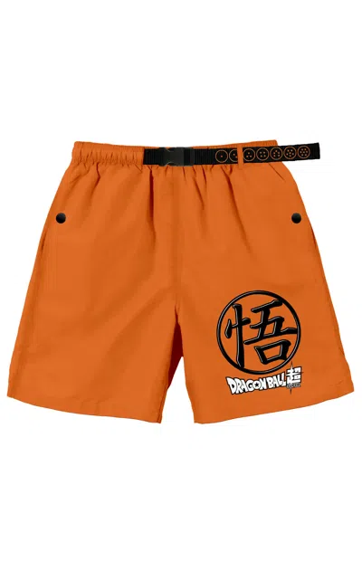 Pacsun Men's Dragon Ball Super Hero Kanji Shorts In Orange
