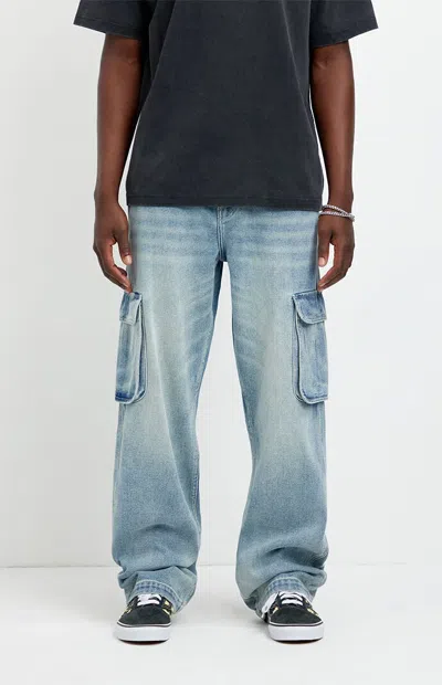 Pacsun Men's Dylan Baggy Jeans Cargo Light Blue In Light Indigo