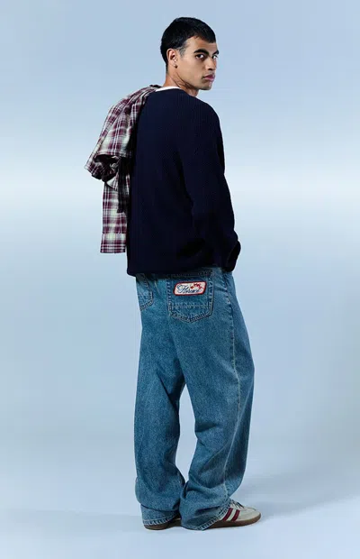 Pacsun Men's Dylan Baggy Jeans Florence Patch Medium Blue In Medium Indigo