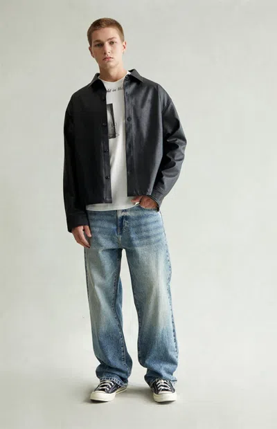 Pacsun Men's Dylan Baggy Jeans Medium Blue Wash In Medium Indigo In Purple