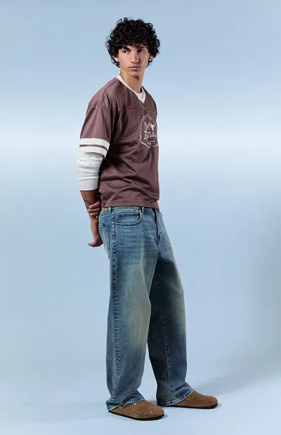Pacsun Men's Dylan Baggy Jeans Stretch Light Blue In Medium Indigo In Purple
