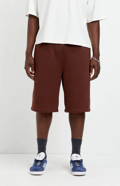 Pacsun Men's Elwin Piping Fleece Baggy Shorts In Brown