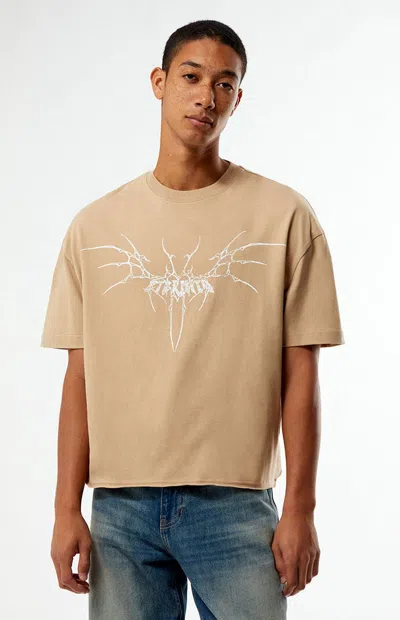 Pacsun Men's Eternity Cropped Boxy T-shirt In Sand In Brown