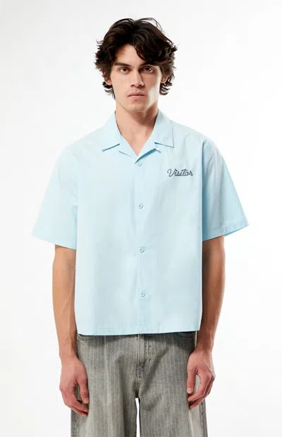 Pacsun Men's Farms Blue Woven Camp Shirt