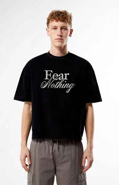 Pacsun Men's Fear Nothing Cropped Boxy T-shirt In Black