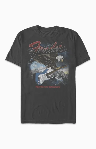 Pacsun Men's Fender Eagle Redux T-shirt In Charcoal In Black