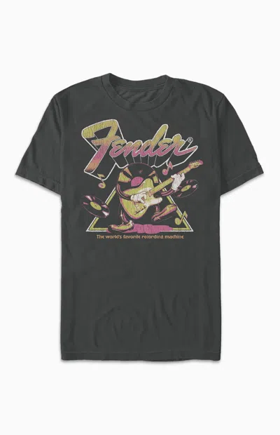 Pacsun Men's Fender Records T-shirt In Charcoal In Gray
