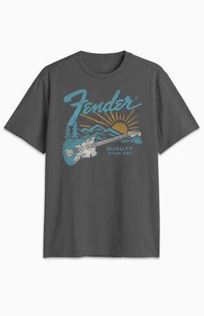 Pacsun Men's Fender T-shirt In Charcoal In Black