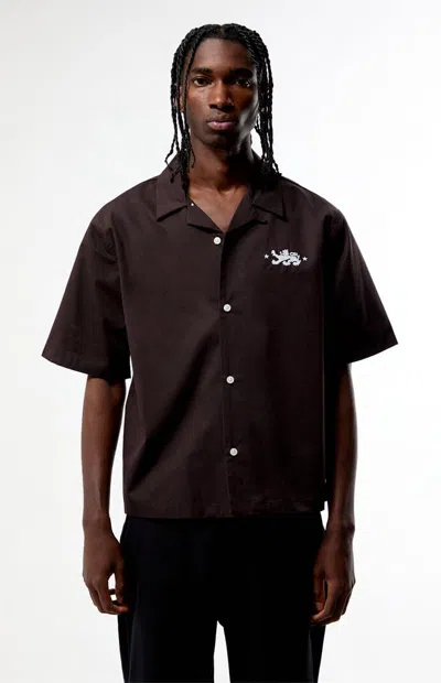Pacsun Men's Flack Camp Shirt In Brown