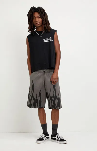 Pacsun Men's Flame Fleece Baggy Sweat Shorts In Gray