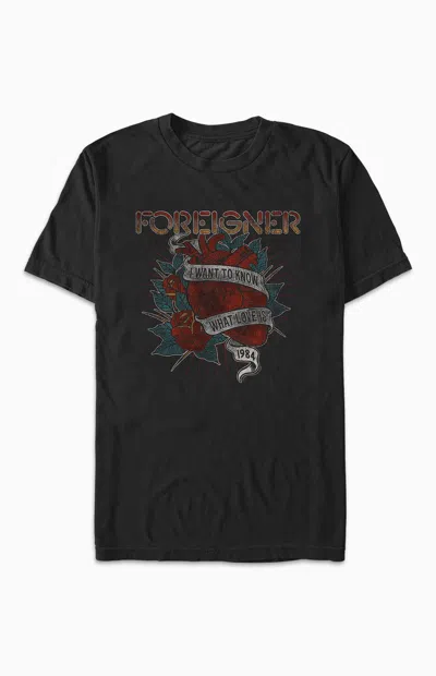 Pacsun Men's Foreigner Heart What Love Is T-shirt In Black